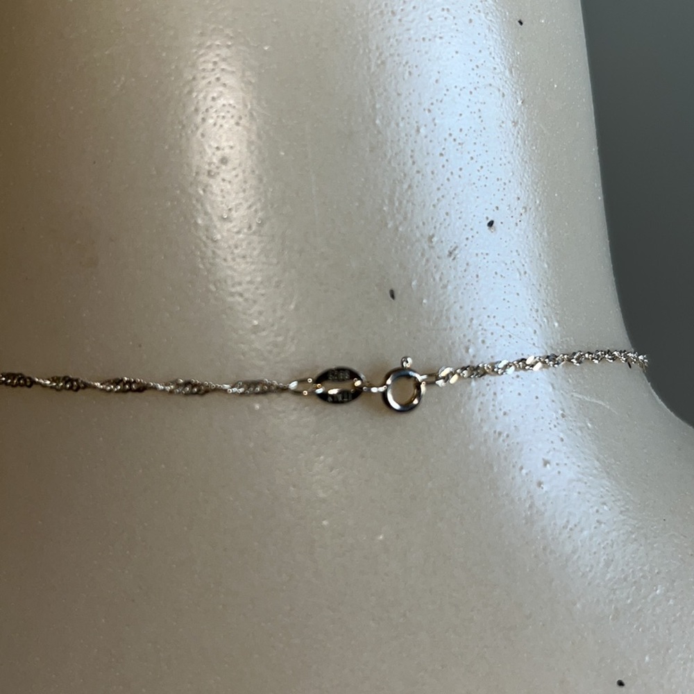 Silver 925 Italy Necklace with Diamond Cross NWOT - Picture 3 of 4
